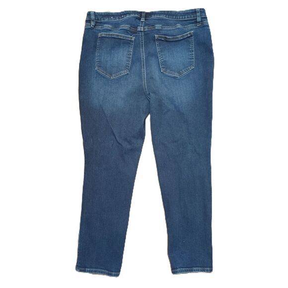 CHICO'S High Rise Jeggings 14 Petite Short Dark Wash Stretch Jeans - Picture 2 of 4